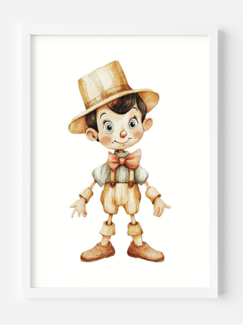 Drewniany Chłopiec - Plakat w stylu Retro Drewniany Chłopiec - Plakat w stylu Retro