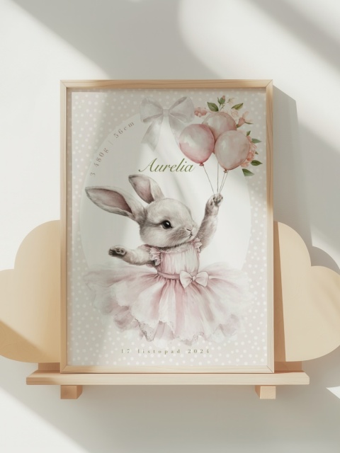 Metryczka Króliczek Balerina