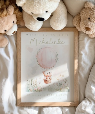 Metryczka Misiowy lot balonowy