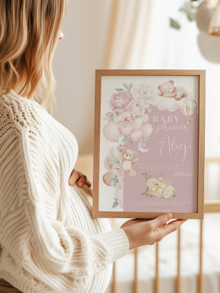Personalizowany plakat na Baby Shower - dziewczynka