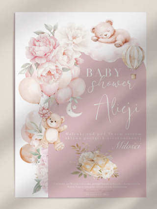 Personalizowany plakat na Baby Shower - dziewczynka