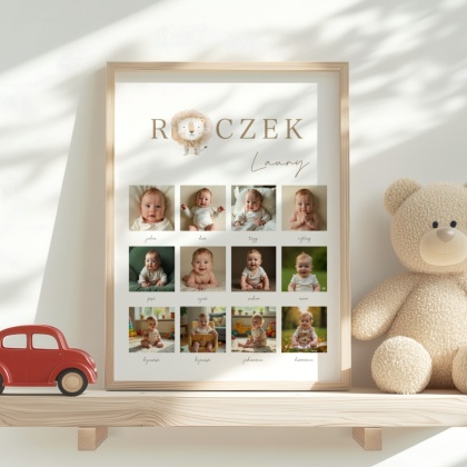 Ramka Mój Pierwszy Rok – 12 zdjęć Maluszka, 12 miesięcy