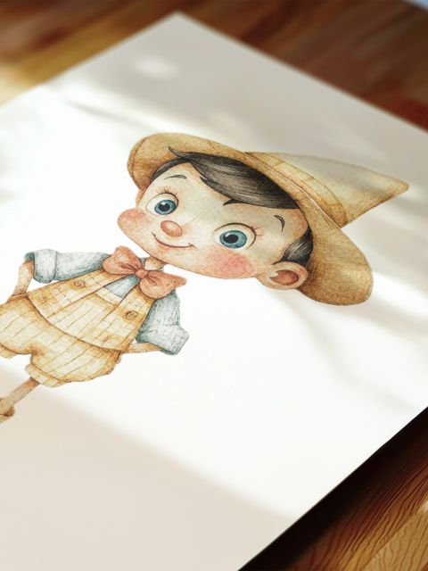 Drewniany Chłopiec - Ilustracja w Stylu Retro Drewniany Chłopiec - Ilustracja w Stylu Retro