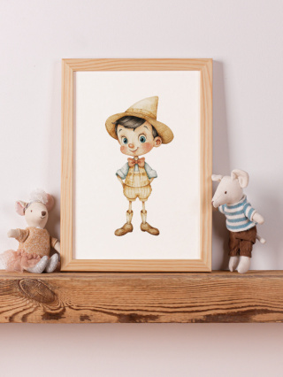 Drewniany Chłopiec - Ilustracja w Stylu Retro