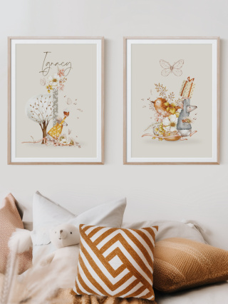 Leśni Przyjaciele z Myszką w stylu Boho