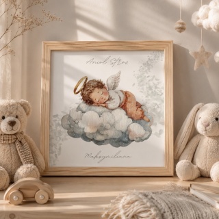 Prezent na Chrzest dla Chłopca – Anioł Stróż z Imieniem | Personalizowana Pamiątka Narodzin